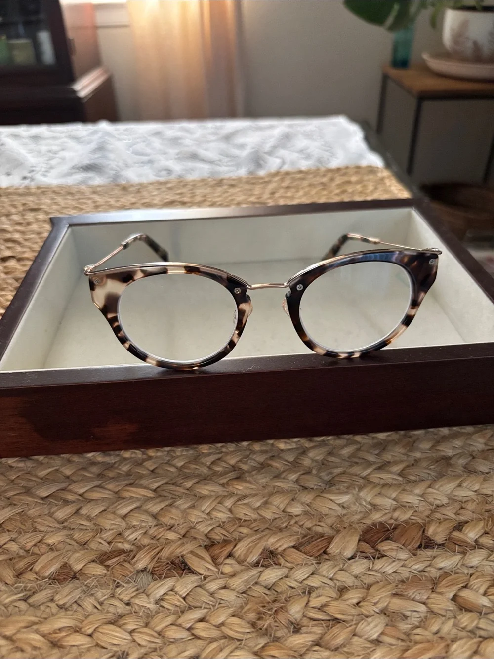 Warby Parker Tortoiseshell Round Optical Glasses with Gold Bridge